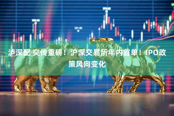 泸深配 突传重磅！沪深交易所年内首单！IPO政策风向变化